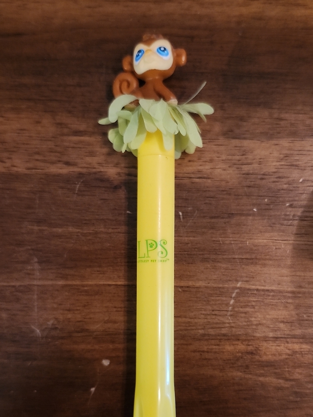 Littlest Pet Shop LPS Yellow Novelty Pen with Monkey Topper